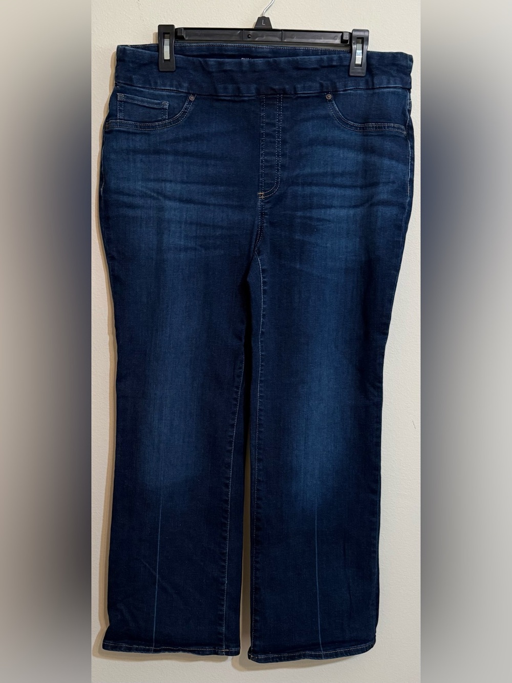 Women’s Chico’s Dark Wash Pull On Boot Cut Jeans 12P
